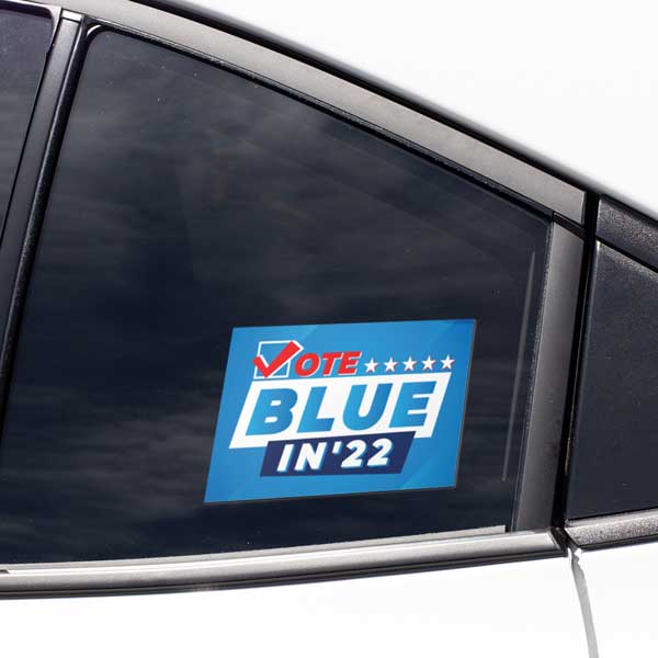 Vote Blue in 2022 Sticker on Car Window